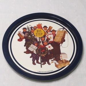 1952 Metal Tray Bus Stop The Curtis Publishing Co.